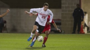 Clark Emerson in action versus Belmont Oct. 28, 2014 at Shea Stadium Courtesy Bradley University Marketing