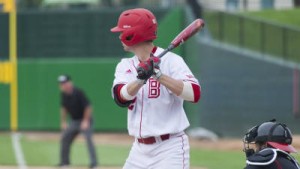 Carson Weber in action versus Illinois State May 9, 2015 at Dozer Park Courtesy Bradley University Marketing